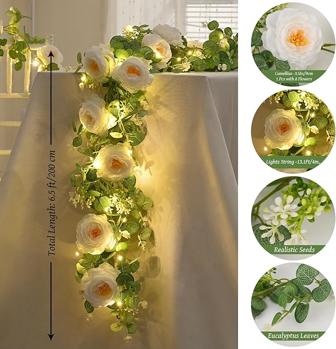 Dolicer 2Pcs 13Ft Artificial Eucalyptus Garlands - Image 5