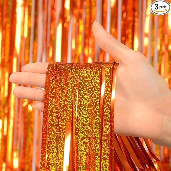 Reusable Foil fringe Curtains Halloween Decor Indoor Party Decorations by Melsan