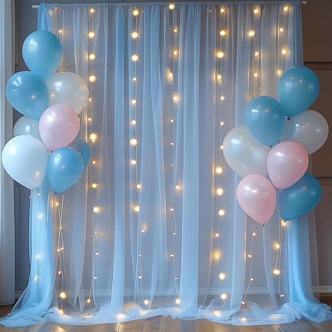 30×10ft Blue Tulle Backdrop Curtain - Image 7