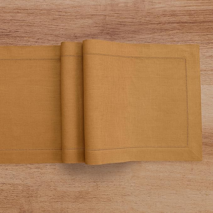 Solino Home Linen Brown Sugar Table Runner 120 Inches Long - Image 8