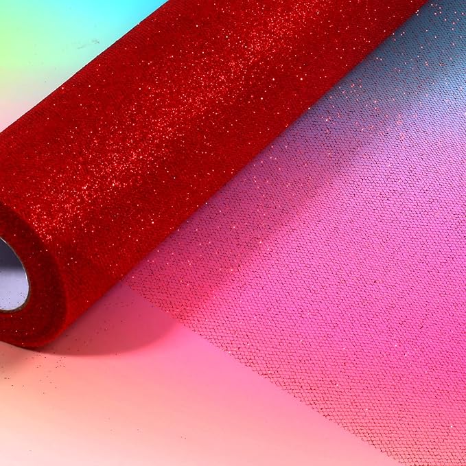 Sparkling Tulle Rolls, 15” by 30 Yards Glitter Tulle Spool Ribbon Fabric - Image 5