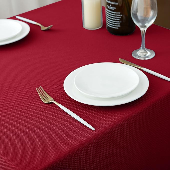Biscaynebay Textured Fabric Christmas Tablecloths 70x108 Inches Rectangular - Image 7