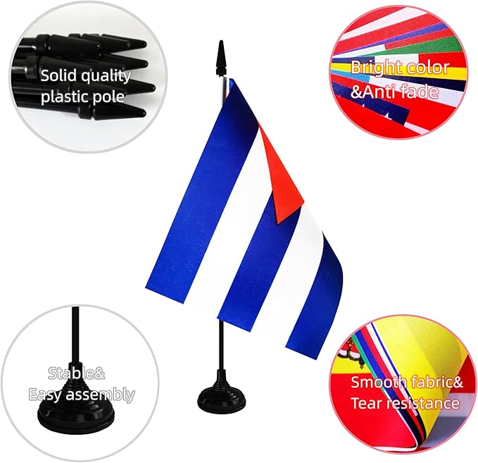 Cuba Desk Flag, 12 Pack Cuban Table Office Flag - Image 3