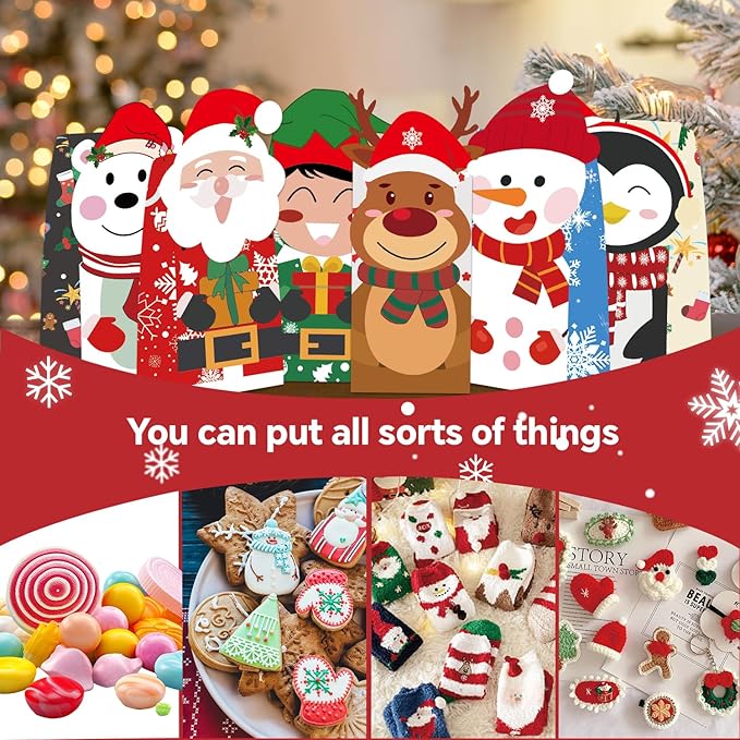 24PCS Christmas Treat Bags, Xmas Cookies Wrapping Gift - Image 4