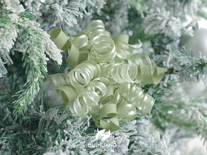 HUIHUANG Green Bows for Gift Wrapping Sage Green Gift Bows 5 inch x 8 Counts - Image 8