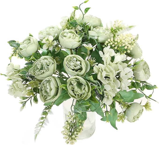 Artificial Flowers Fake Peony Silk Mini Plastic Bridal Flowers - Image 4