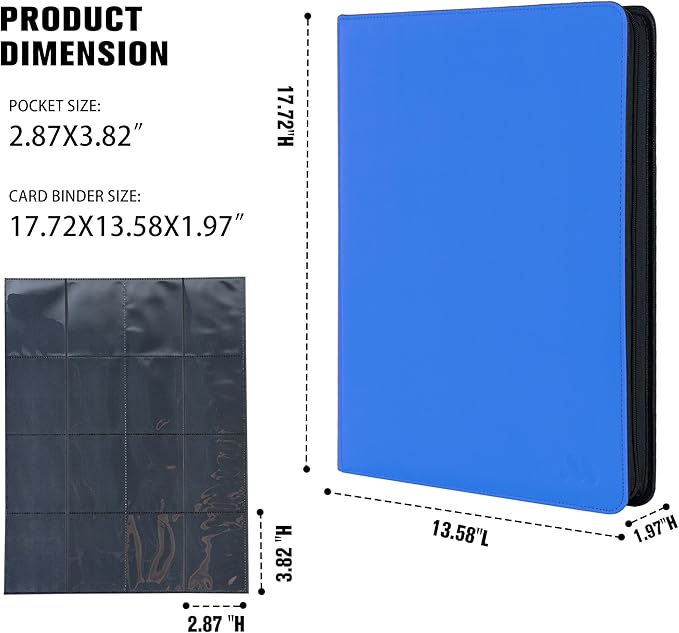Premium 1000+ Pockets Card Binder, 16 Pockets Trading Card Binder Ringless Side - Image 5