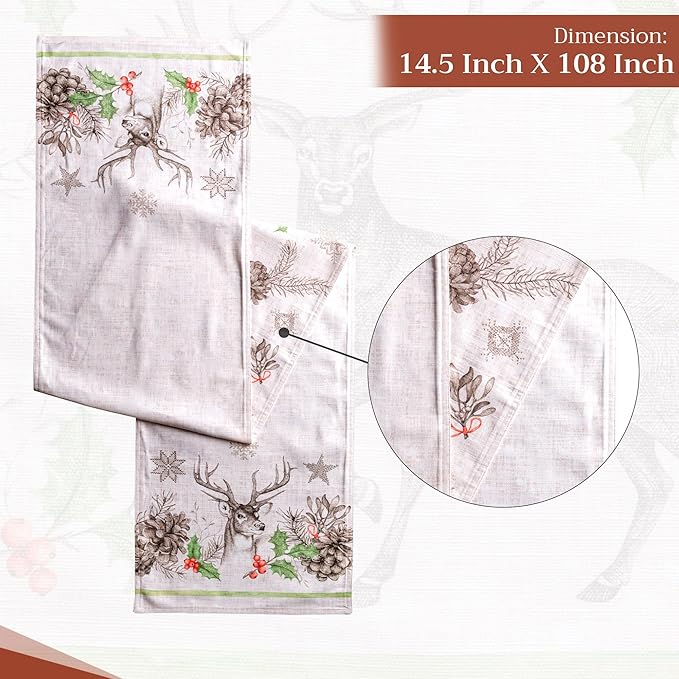 Maison d' Hermine Table Runner 100% Cotton Double Layer Table Runners 108 - Image 4