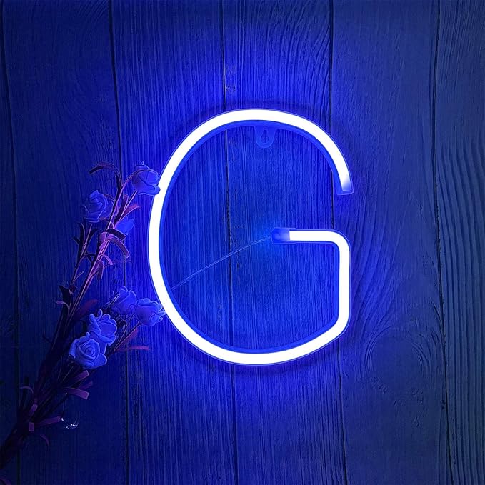 ENUOLI Blue LED Neon Letter Light, USB Batteries Operated Letter Sign by ProfessionalinNeonLights