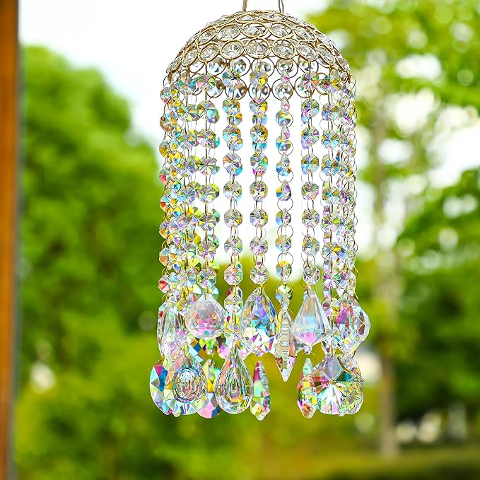 Crystal Chandelier Wind Chimes Suncatcher Pendant, Aurora Light Catcher - Image 4