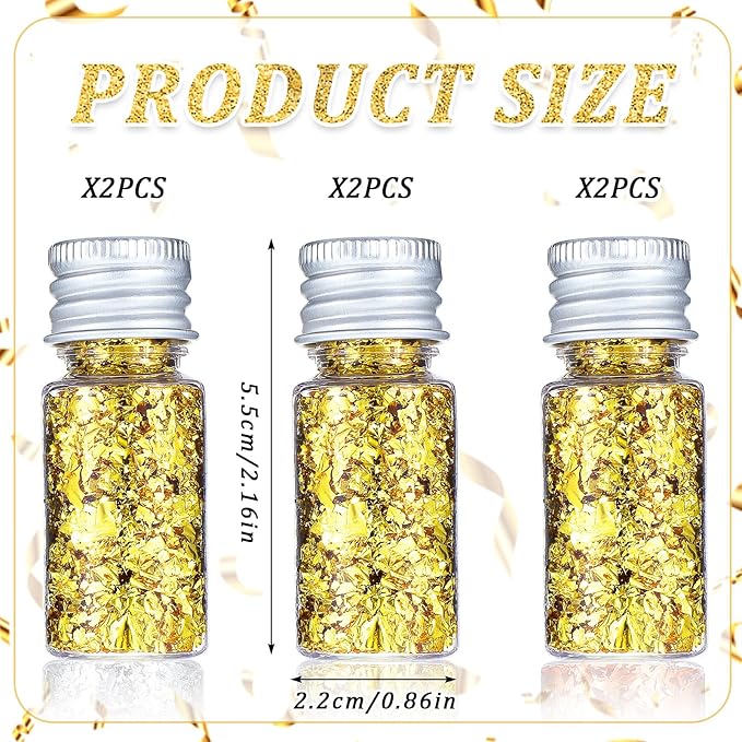 6Pcs Decorative Gold Leaf - Image 2