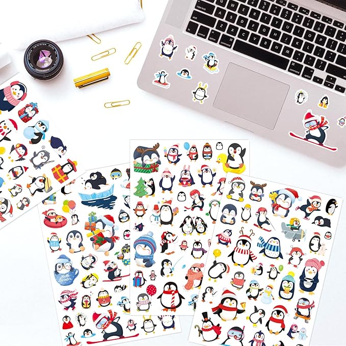 Cute Penguin Stickers 720 Counts Waterproof Cartoon Penguin Animal Decal - Image 5