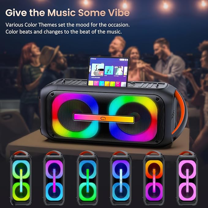 Karaoke Machine with 2 Wireless Microphones, 【Dual 60W 6.5"Subwoofer & 400W - Image 4
