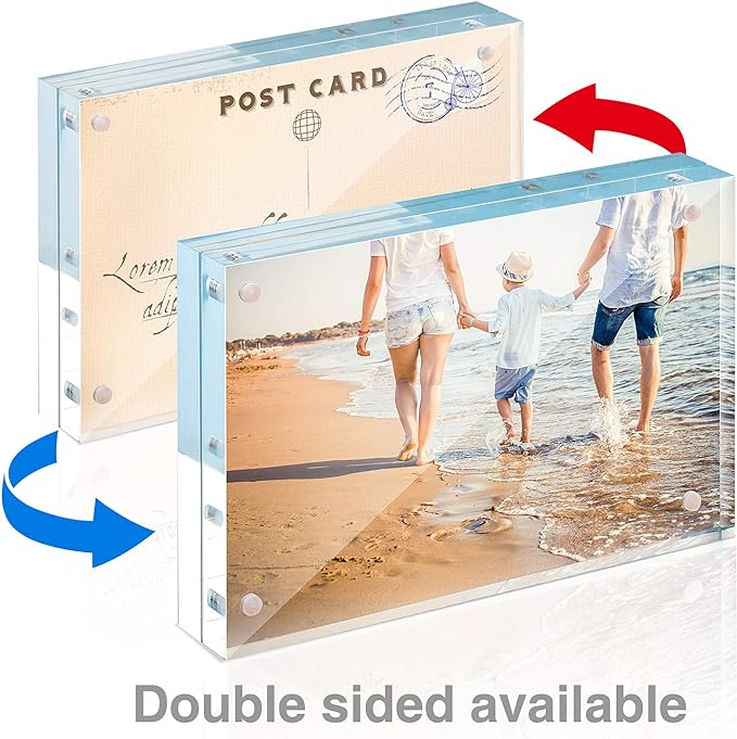 TWING Picture Frame, 8x10 Acrylic Photo Frames Horizontal Magnet Double Sided - Image 2