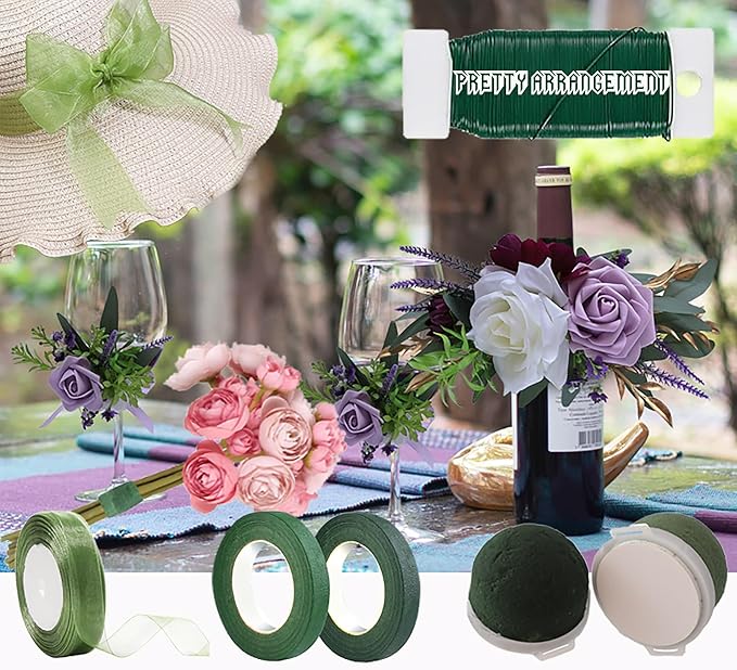 24PCS Round Floral Foam Blocks Holder Set Mini Flower Foam - Image 6