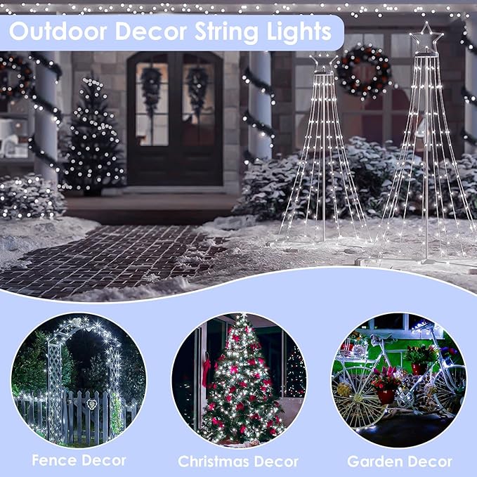 66Ft 200LED Fairy Lights Plug in, Waterproof String Lights Outdoor & Indoor 8 - Image 6