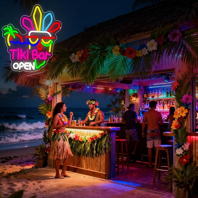 Tiki Bar Neon Sign, Tiki Bar Open Led Neon Light Signs - Image 6