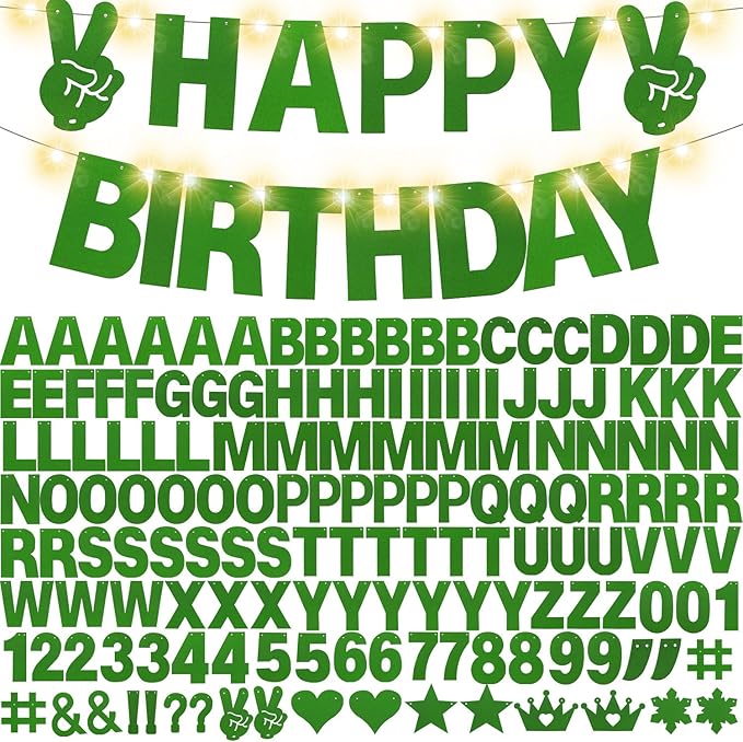 167Pcs DIY Glitter Customizable Banner Kit Custom Banner DIY Happy Birthday by WELITTCON