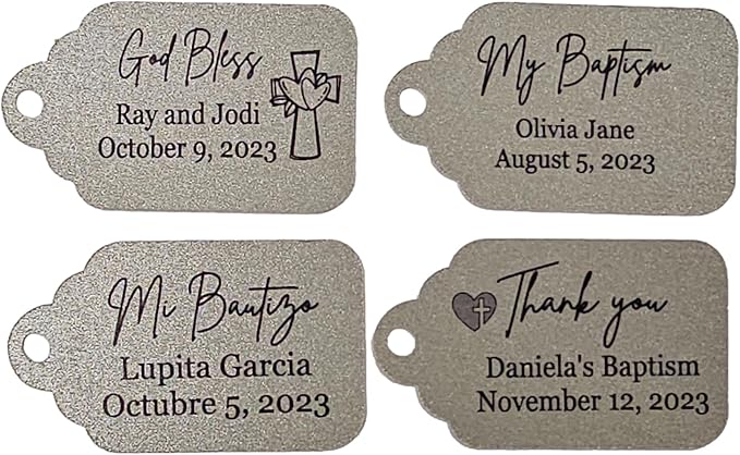 Mi Bautizo Baptism Christening Personalized Thank You Tags 20 pcs - Image 4