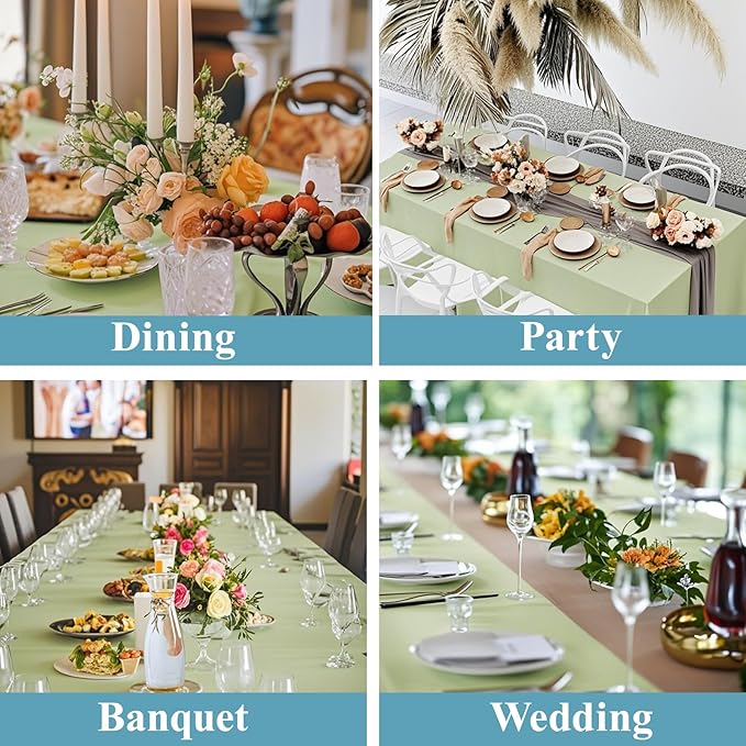 VidaFete Tablecloth 90*132inch Rectangle Table Cloth Polyester, Stain Wrinkle - Image 6