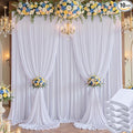 50×14 ft White Wrinkle Free Backdrop Curtain by ENJOYYOURPARTY