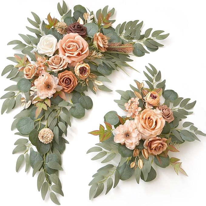 Wedding Sign Faux Flower Swag for Ceremony Party Reception Entrance Floral by Muhanjia