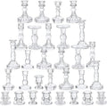 Mumufy 30 Pcs Glass Crystal Taper Candle Holders Clear Glass Candlestick Holder by Mumufy