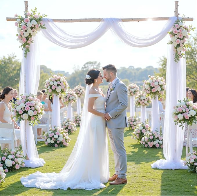White Arch Draping Fabric for Wedding - Image 4