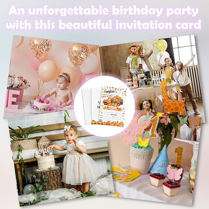 Leaves & Stacks Of Hay Birthday Party Invitation - Image 5