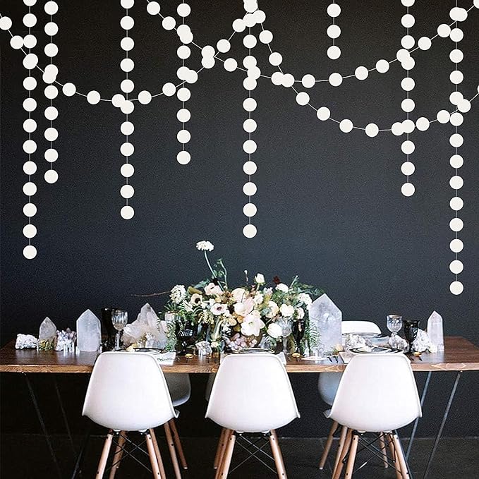 White Glitter Party-Decorations Paper-Garland Streamers - 52ft Birthday Banner - Image 7