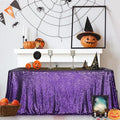 SquarePie Sequin Tablecloth 90 x 132 Inch Purple Sparkly Table Linen by SquarePie