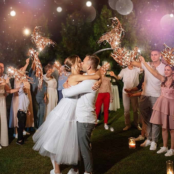 100 Pcs Lighted Wedding Wands LED Tinsel Wands Light up Streamers Sparklers - Image 5