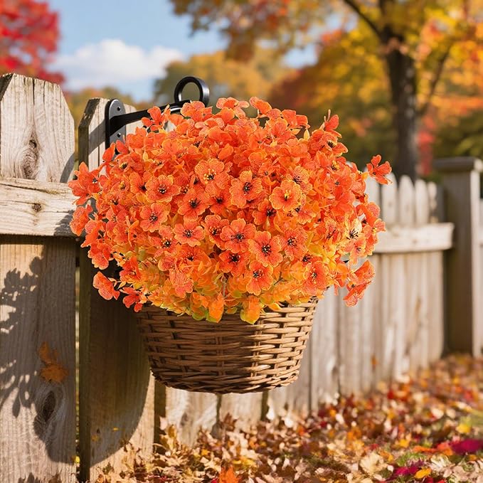 AmyHomie 16 Bundles Orange Artificial Fall Flowers - Image 5