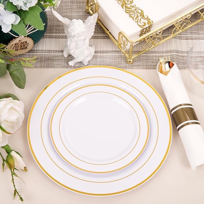 350Piece Gold Dinnerware Set for 50 Guests - Image 7