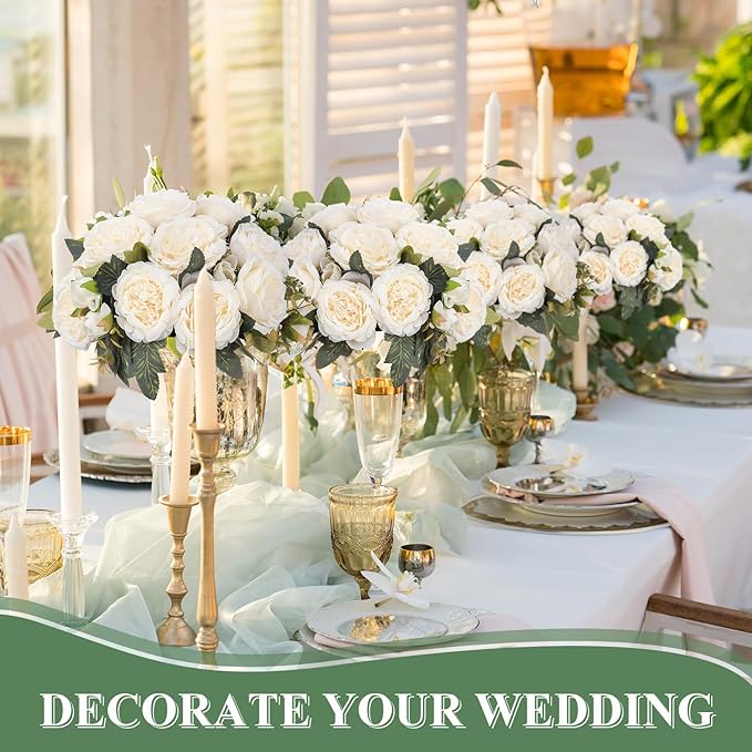 8 Bundles Artificial Peonies Flowers Boho Faux Flowers Arrangements Artificial - Image 6
