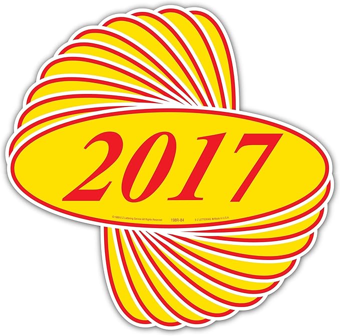 EZ-Line Oval Model Windshield Year Stickers by CarBowz