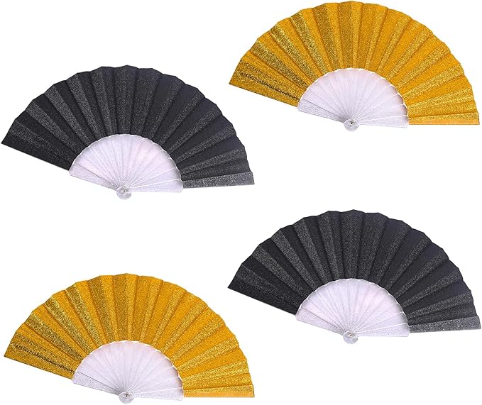 HUNANBANG Glitter Folding Hand Fan by HUNANBANG
