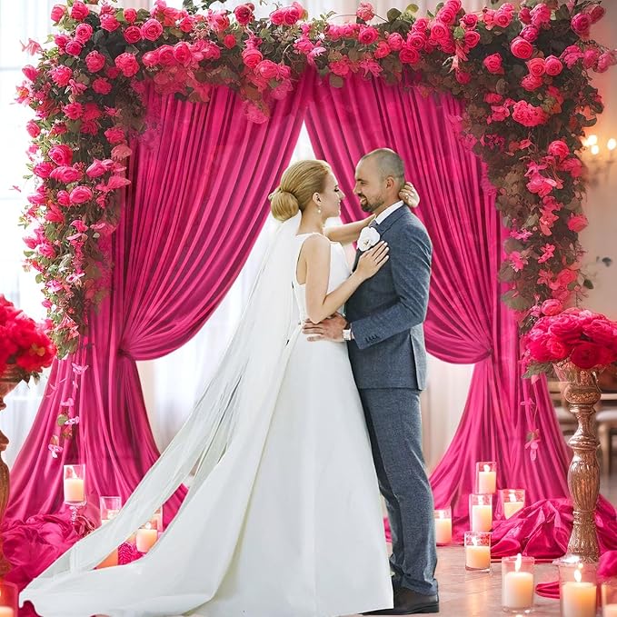 10 x 10 Feet Fuchsia Backdrop Curtain - Image 5