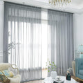 Window Light Gray Sheer Curtains 130 Inches Long 2 Panels Sheer Curtain Basic by L%26TEC