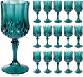 Ciaell 24PCS Green Plastic Wine Glasses - 7 Oz Plastic Goblets by Ciaell