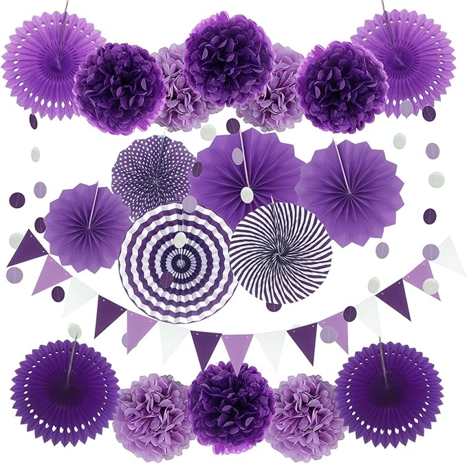 ZERODECO Party Decoration, Pom Poms Flowers, Garlands String Polka Dot and by ZERODECO