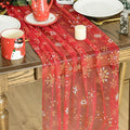 Artoid Mode Red Gold Snowflakes Christmas Gauze Table Runner 120 Inch 10FT by ArtoidMode