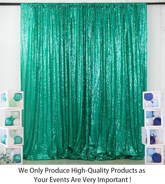 ShinyBeauty 10x10FT Green Sequin Backdrop | Grinch Christmas Photo Background | - Image 2