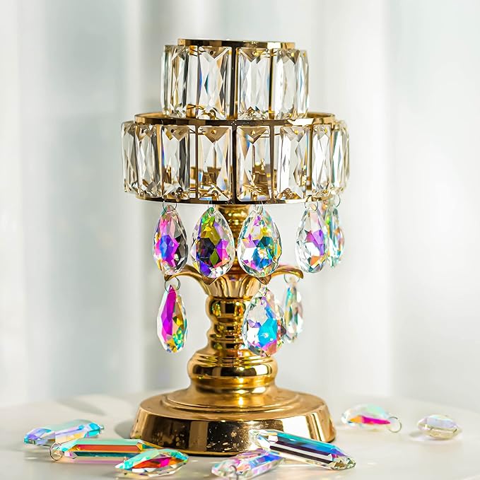 12 Pieces 50mm Crystal Prisms Chandelier Colorful Bauhinia Ornament Pendants - Image 4