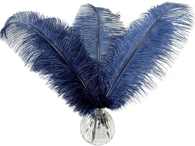 Happy Feather 16-18 inch Navy Blue Ostrich Feathers Craft - Image 2
