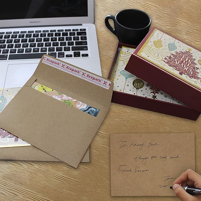 200 Qty Printable A7 Invitation Envelopes 5.25 x 7.25, Self Seal 120GSM Brown - Image 7