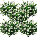 10 Bundles Artificial Fake Flowers, Faux Outdoor Plastic Plants UV Resistant by Grunyia