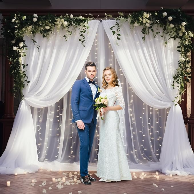 20×10ft White Tulle Backdrop Curtain - Image 6
