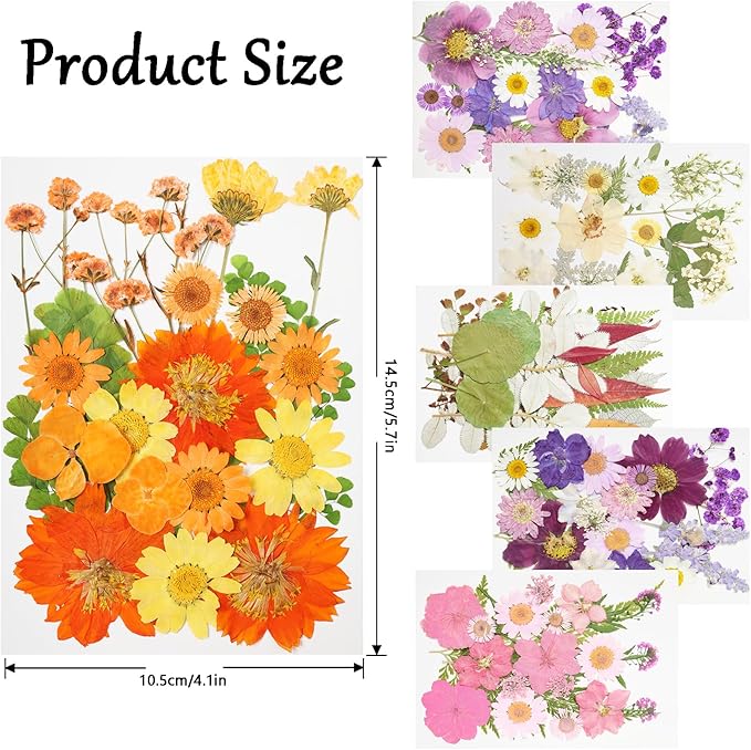 120Pcs Dried Pressed Flowers for Resin Mould Dry Flower Real Leaves Bulk - Image 2