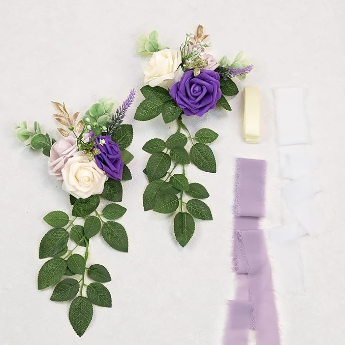 Wedding Aisle Decorations for Wedding Ceremony Set of 10 Pew Flowers for Church - Image 5
